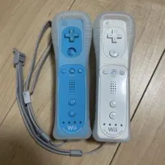 【2個】任天堂 Wiiリモコン コントローラー（青・ホワイト）型式RVL-036