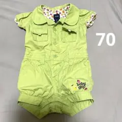 babyGap 【ベビーロンパース70cm】鮮やかグリーンボディースーツ