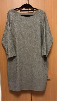 グレー ラグラン コクーンワンピース