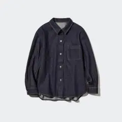 UNIQLO デニムシャツジャケット S ネイビー
