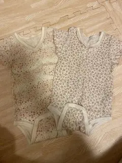 花柄ベビー肌着 半袖 70cm 2枚セット