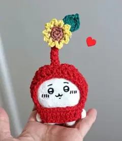 ちいかわ お座りぬいぐるみ 葉っぱ 赤 ひまわり付き