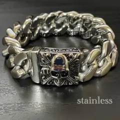 ブレスレット　ドクロデザイン　ステンレス　plating finish 重厚