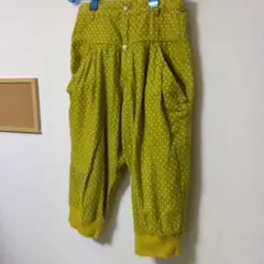 merci beaucoupコットン100黄色ドットサルエルパンツM