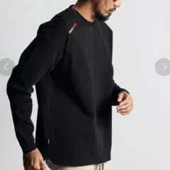 未使用ダファーブラックレーベルポンチ素材ラウンドヘムロングTシャツＬブラック