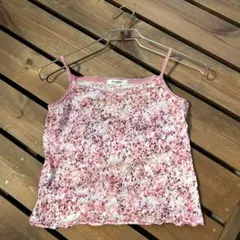 ミシェルクランMK KLEINキャミソール花柄ピンク