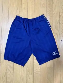 【美品】Mizuno ネイビー ストライプ ハーフパンツ L