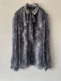 ZARA BASIC ヘビ柄シフォンブラウス