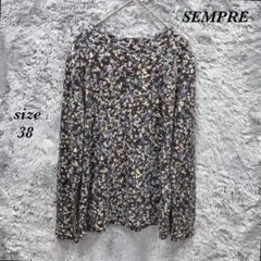 SEMPRE センプレ (38) 花柄ロングTシャツ 毛混