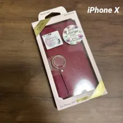 ELECOM ソフトレザー 手帳型ケース ピンク　iPhone X対応