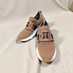 極美品 TOD'S ケイト ファブリック スニーカー ニット 茶 23cm相当