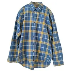 90s 00s Y2K チェックシャツ　古着　ブルー　イエロー　グランジ