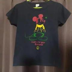 Disney　ミッキーマウス ラスタカラーTシャツ　レゲエ　チビT　y2k