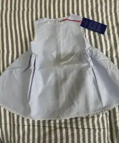 新品タグ付き　水色刺繍コットンワンピース　12m
