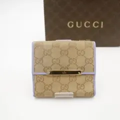 ⭐︎美品⭐︎ GUCCI ミニ財布 プレート GGライン GG柄 二つ折り財布