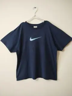 00s 銀タグ オールドナイキ ビッグスウォッシュTシャツ L 短丈 Y2K