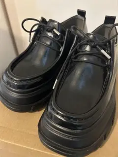 ブラック 厚底ローファー