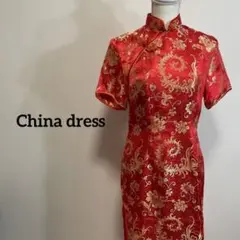 赤チャイナドレス中国上海レディースコスプレ衣装サイドスリット