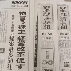 日経新聞2025年6月4、5、7日　長嶋茂雄