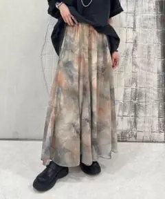 JEANASIS ジーナシス ニュアンスプリントフレアスカート フリーサイズ