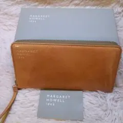 【未使用】マーガレットハウエル アトランティックラウンド 長財布 アーモンド
