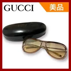 【美品】GUCCI サングラス GG1467 ゴールド×ライトブラウン