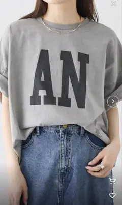 PUAL CE CIN プリント　グレー　Tシャツ