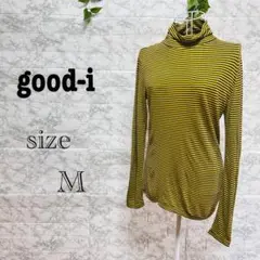 【i37】【good-i】ストライプ 長袖タートルネック 【M】 訳あり品