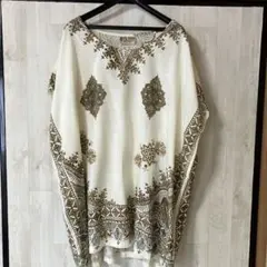 Malaika エスニック柄フレンチスリーブチュニック美品