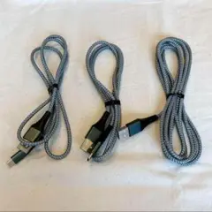 TypeCケーブル　急速充電　1m×2　2m×1　３本セット　USB-C　３本