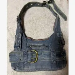 y2k grunge denim punk shoulder bag 00s