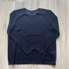 UNIQLO 透かし編みニット XL ブラック