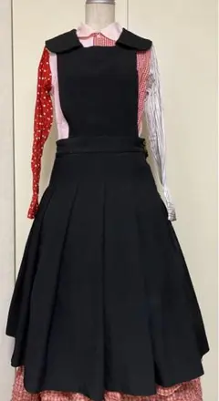 コムコム襟付きジャンパースカート、プリーツ comme des garcons