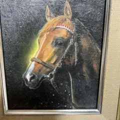 朝比奈マリア　馬の絵　絵画　アート 朝比奈マリア 視線 - メルカリ