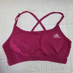 adidas M ピンク スポーツブラ クロスストラップ