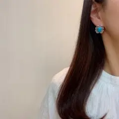 【在庫限り】ピアス　ターコイズブルー　シルバー　エスニック　ヴィンテージ　ナバホ