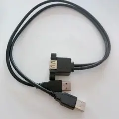 USB2.0ケーブル ブラック デュアルUSB 2.0 Aメス コネクタ