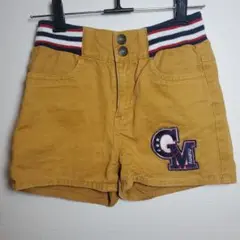 C.M.刺繍入りショートパンツ マスタード 　140cm
