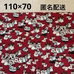 ムーミン　ミイときょうだい 赤 綿１００% オックス 110×70（実物75）