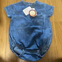 デニムロンパース 80