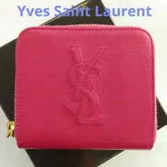 ADE19 イヴサンローラン 未使用美品 コンパクトジップ財布 YSLロゴ