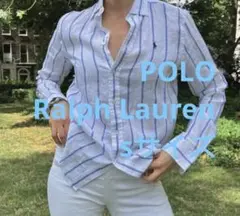セール POLOポロラルフローレンリラックスフィットストライプドリネンシャツ