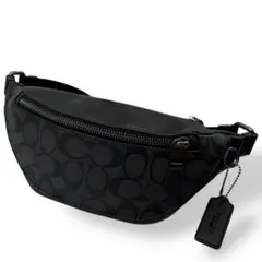 【美品】COACH コーチ ボディバッグ PVC レザー クロスボディ ブラック