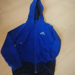 adidas フード付きパーカー 4-5Y 青