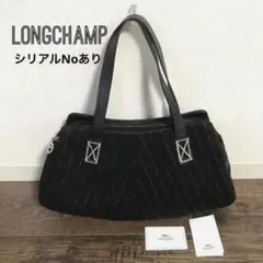 LONGCHAMPロンシャン★秋冬ハンドバッグ/革ロゴ/持ち手レザー ◎美品
