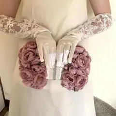 アンティークカラー♡くすみピンクのクラッチバックブーケ