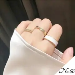 ◆新品◆オープンリング3点セット 指輪 ゴールド×白 ボックスセット