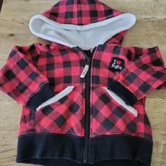 I love Papa チェック柄トレーナー 90サイズ