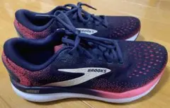 BROOKS GHOST16 ネイビー/ピンク スニーカー 24センチ