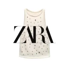 新品タグあり　ZARA スタッズ　ニット　タンクトップ